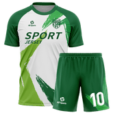 緑しま模様 サッカー ウェア